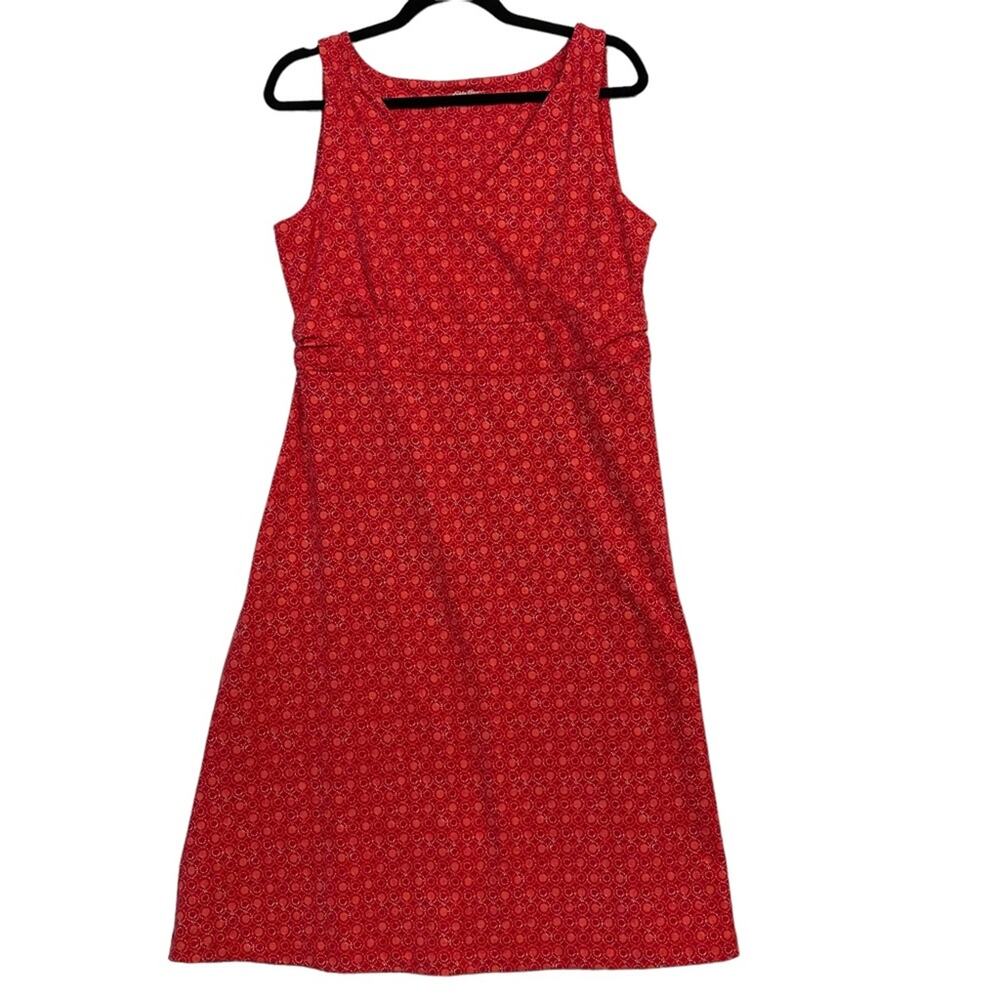 Eddie Bauer Red Printed Sleeveless Fit-and-Flare Dress